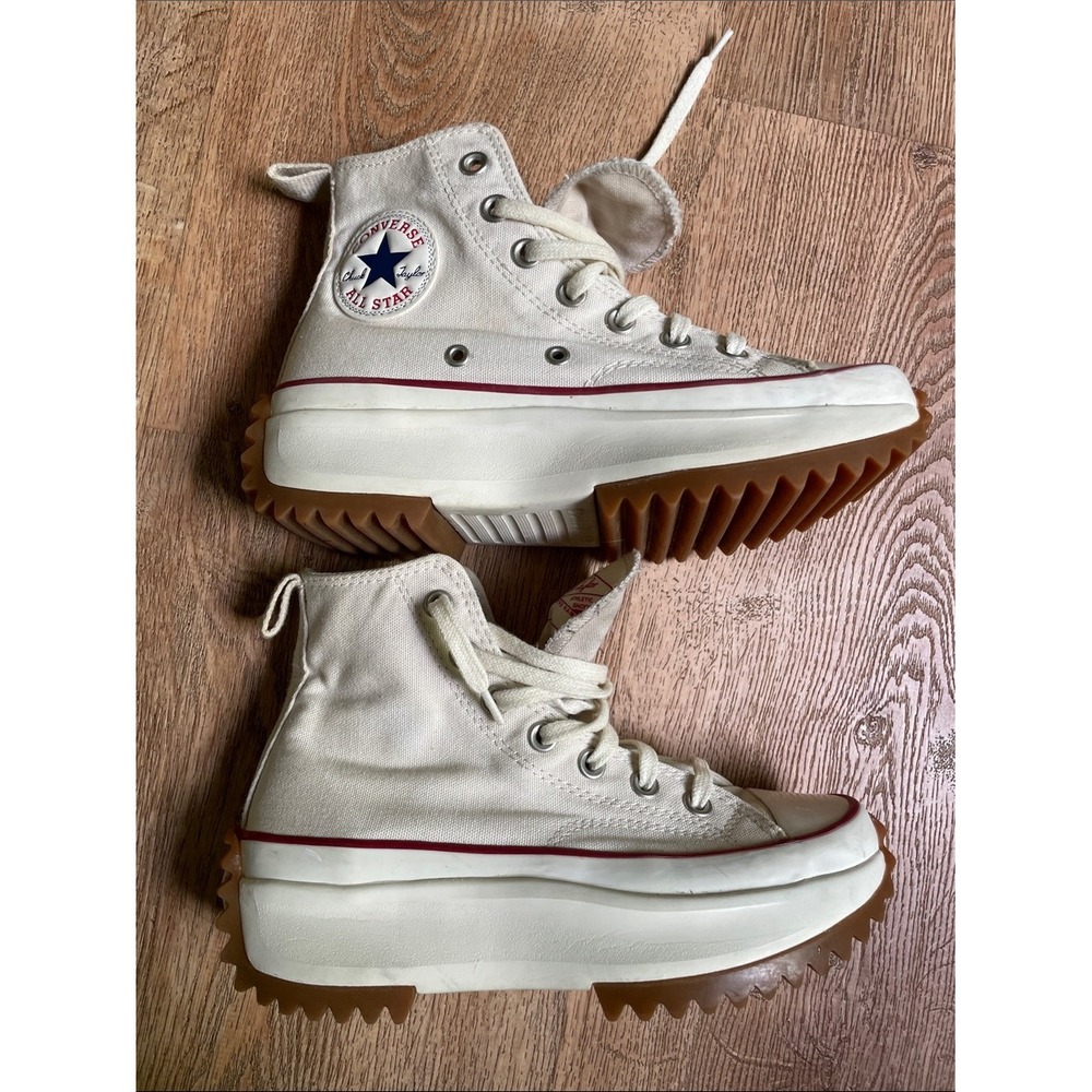 Converse Run Star Hike High Top Platform Sneakers Parchment Cream 166799C - Picture 5 of 16